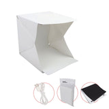 Portable Folding 23cm/9" Lightbox Photography LED Light Room Photo Studio Light Tent Soft Box Backdrops for Digital DSLR Camera