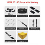 LAUMOX LX100 RC Drone With 4K 1080P HD Camera Optical Flow Positioning WIFI FPV Foldable Quadcopter Helicopter Drones X12 M65