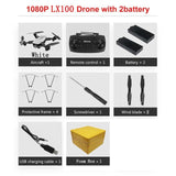 LAUMOX LX100 RC Drone With 4K 1080P HD Camera Optical Flow Positioning WIFI FPV Foldable Quadcopter Helicopter Drones X12 M65