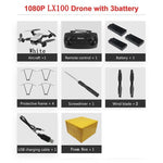 LAUMOX LX100 RC Drone With 4K 1080P HD Camera Optical Flow Positioning WIFI FPV Foldable Quadcopter Helicopter Drones X12 M65