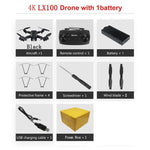LAUMOX LX100 RC Drone With 4K 1080P HD Camera Optical Flow Positioning WIFI FPV Foldable Quadcopter Helicopter Drones X12 M65