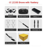 LAUMOX LX100 RC Drone With 4K 1080P HD Camera Optical Flow Positioning WIFI FPV Foldable Quadcopter Helicopter Drones X12 M65
