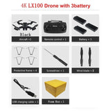 LAUMOX LX100 RC Drone With 4K 1080P HD Camera Optical Flow Positioning WIFI FPV Foldable Quadcopter Helicopter Drones X12 M65