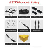 LAUMOX LX100 RC Drone With 4K 1080P HD Camera Optical Flow Positioning WIFI FPV Foldable Quadcopter Helicopter Drones X12 M65